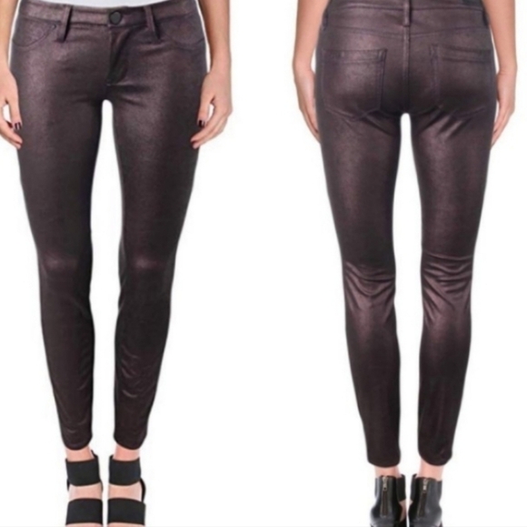 Blank NYC Spray On Dark Burgundy Moto Biker style Mid Rise Leggings Stretchy 26 - Picture 8 of 9